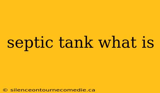 septic tank what is
