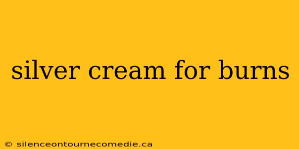 silver cream for burns