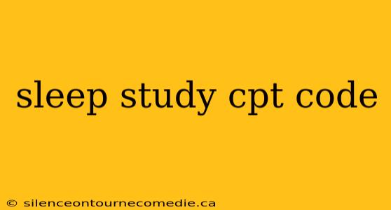 sleep study cpt code
