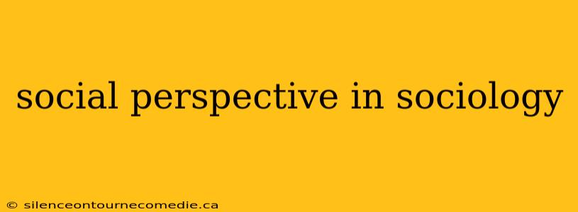 social perspective in sociology