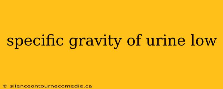specific gravity of urine low