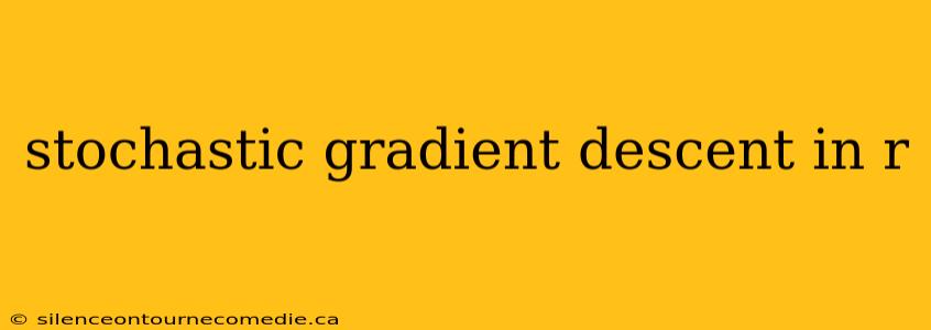 stochastic gradient descent in r