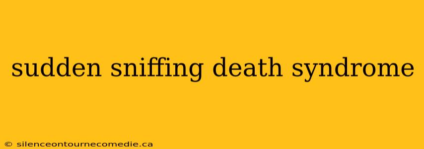 sudden sniffing death syndrome