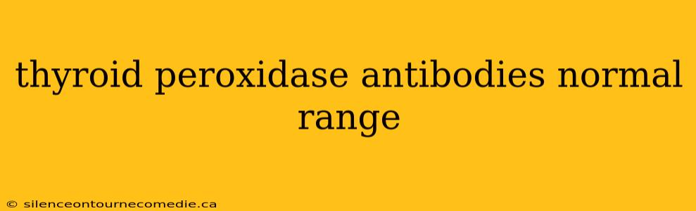 thyroid peroxidase antibodies normal range