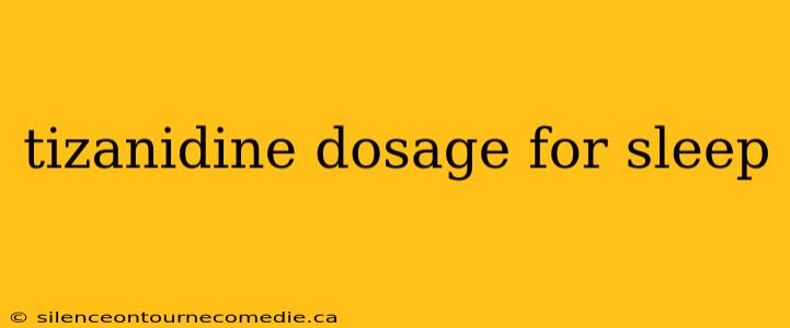 tizanidine dosage for sleep