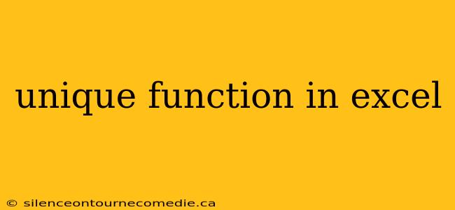 unique function in excel