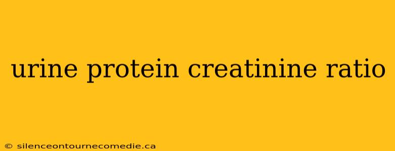 urine protein creatinine ratio