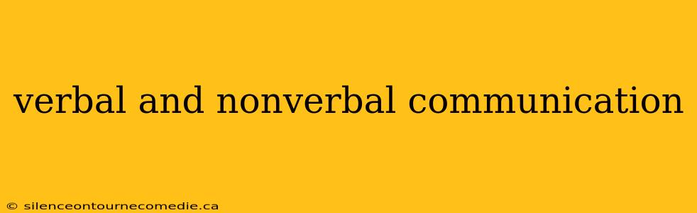 verbal and nonverbal communication