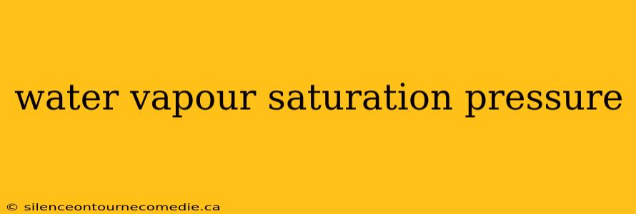 water vapour saturation pressure