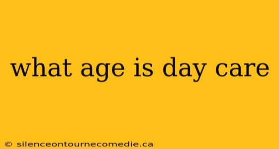 what age is day care