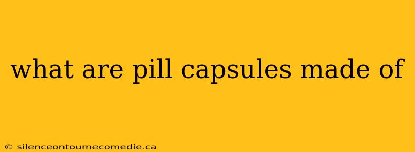 what are pill capsules made of