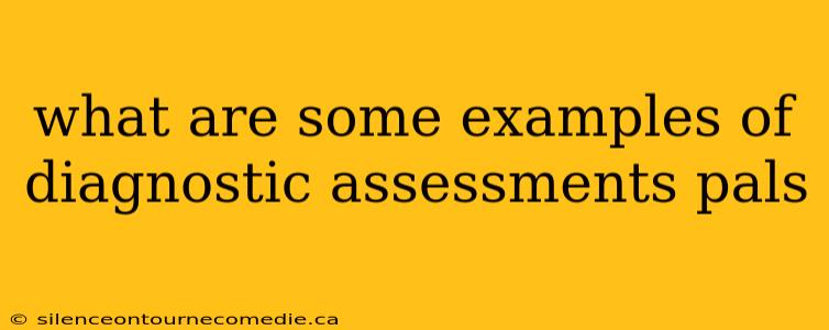 what are some examples of diagnostic assessments pals