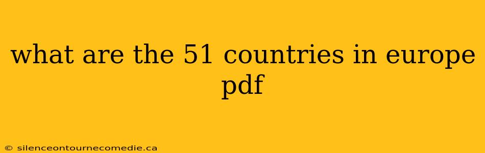 what are the 51 countries in europe pdf