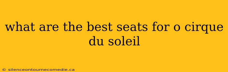 what are the best seats for o cirque du soleil