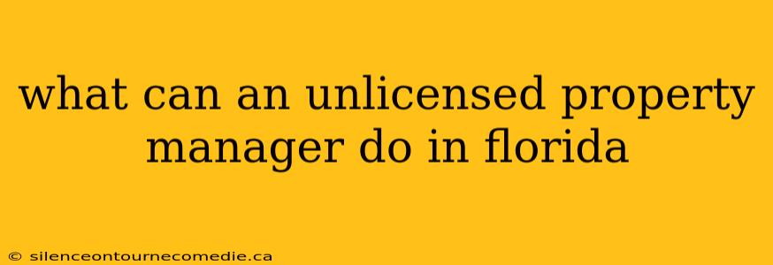 what can an unlicensed property manager do in florida