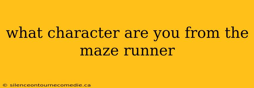 what character are you from the maze runner