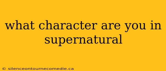 what character are you in supernatural
