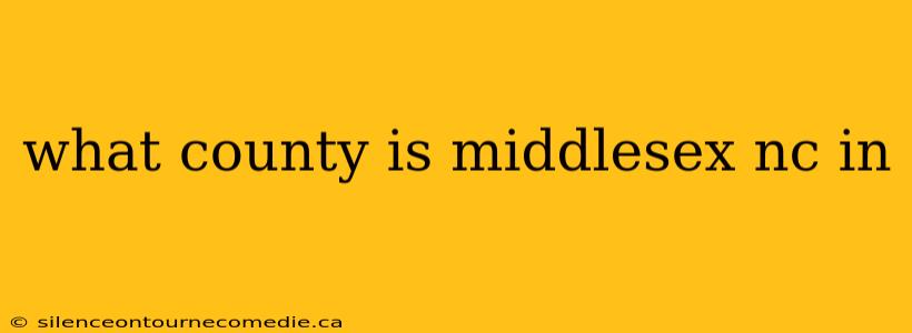 what county is middlesex nc in