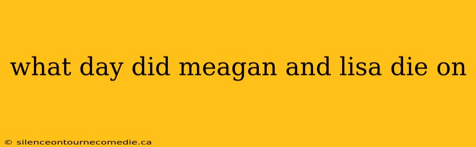 what day did meagan and lisa die on