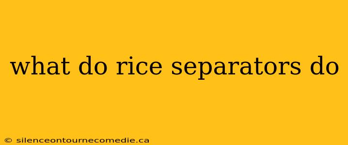 what do rice separators do
