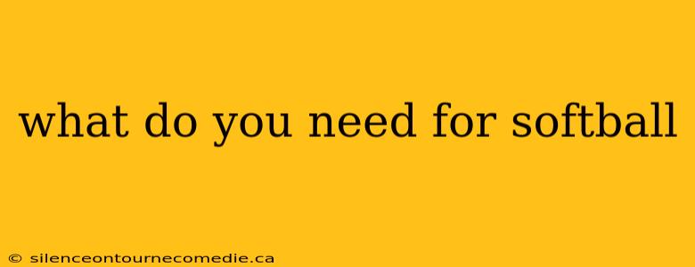 what do you need for softball
