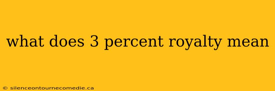 what does 3 percent royalty mean