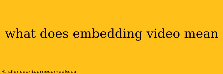 what does embedding video mean