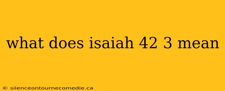 what does isaiah 42 3 mean
