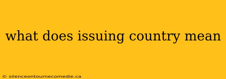 what does issuing country mean