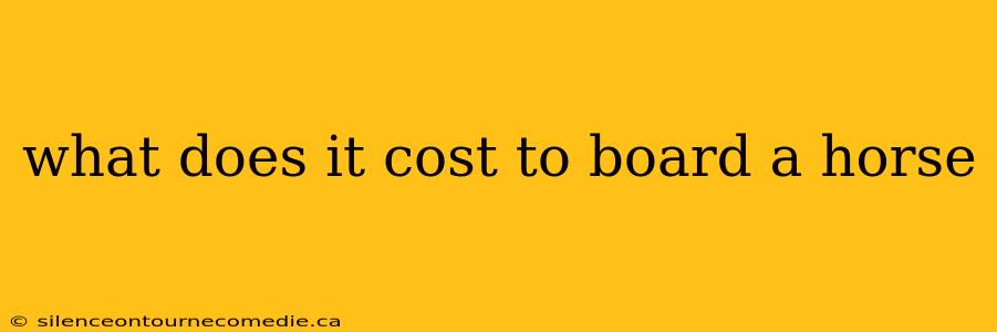 what does it cost to board a horse