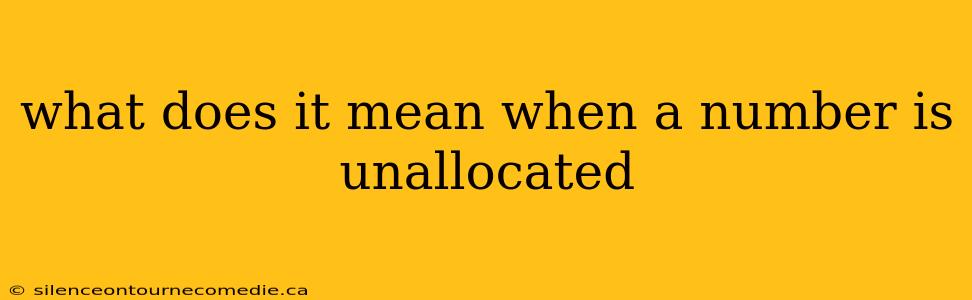 what does it mean when a number is unallocated