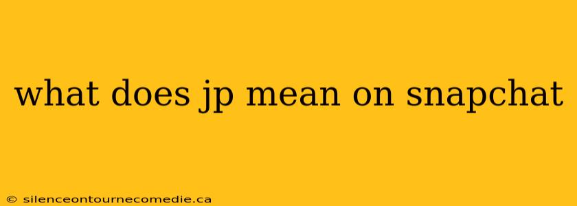 what does jp mean on snapchat