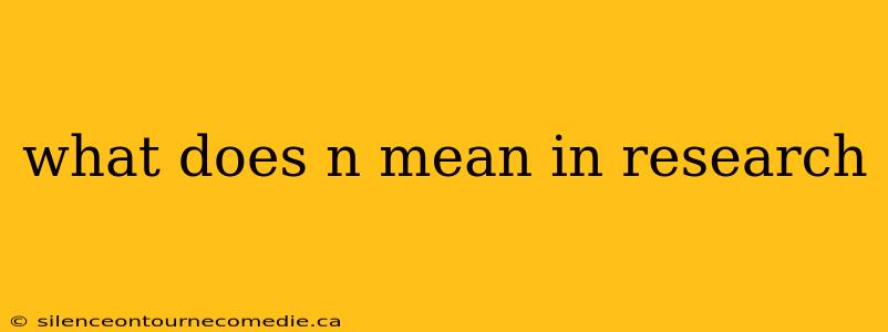 what does n mean in research