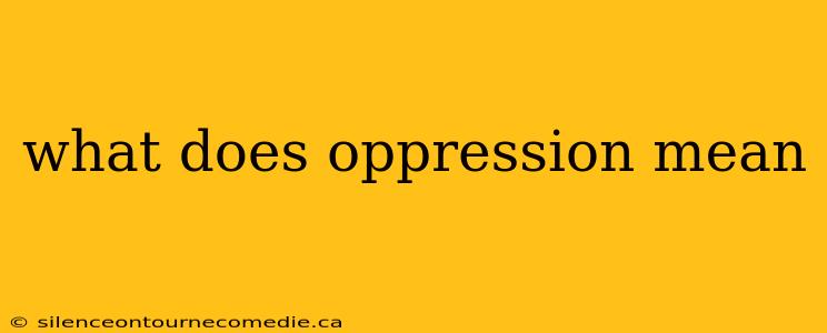 what does oppression mean