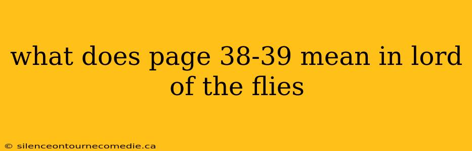 what does page 38-39 mean in lord of the flies