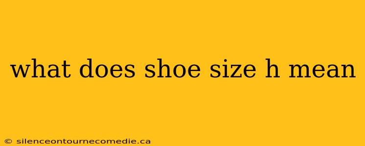 what does shoe size h mean