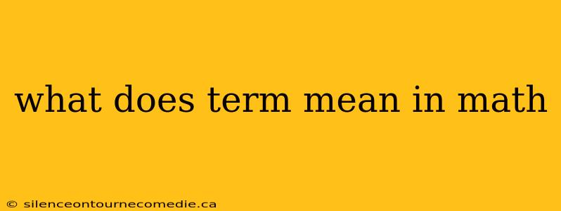 what does term mean in math