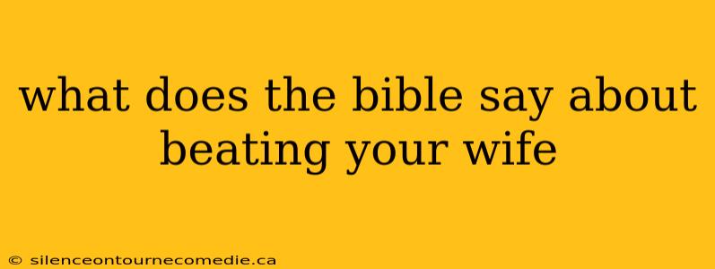 what does the bible say about beating your wife