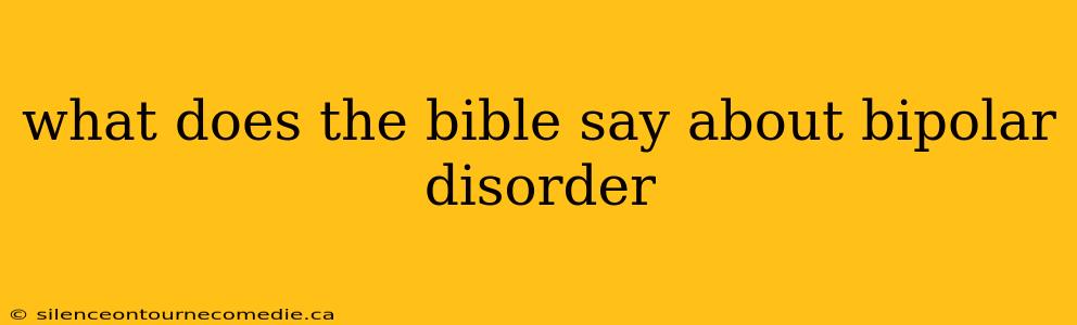 what does the bible say about bipolar disorder