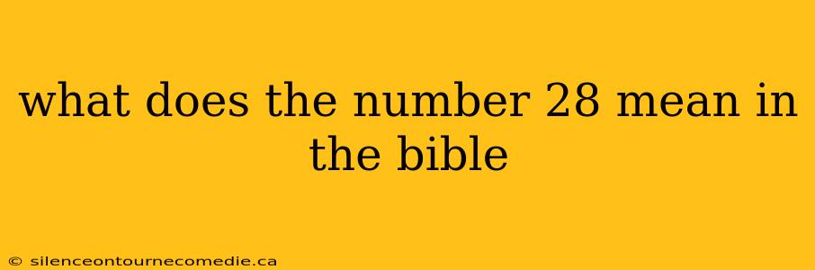 what does the number 28 mean in the bible