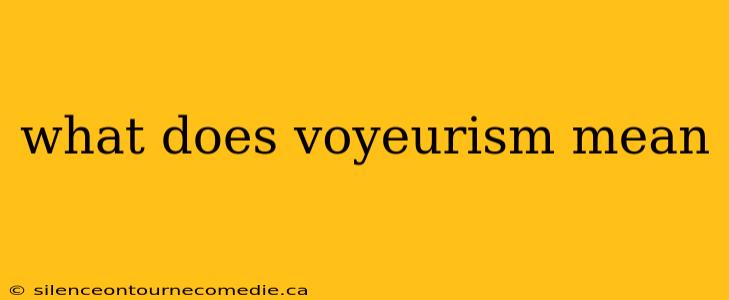 what does voyeurism mean