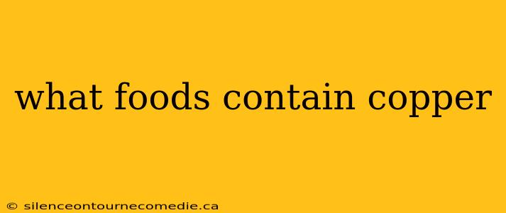 what foods contain copper