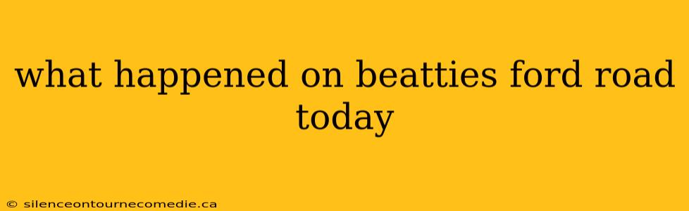 what happened on beatties ford road today
