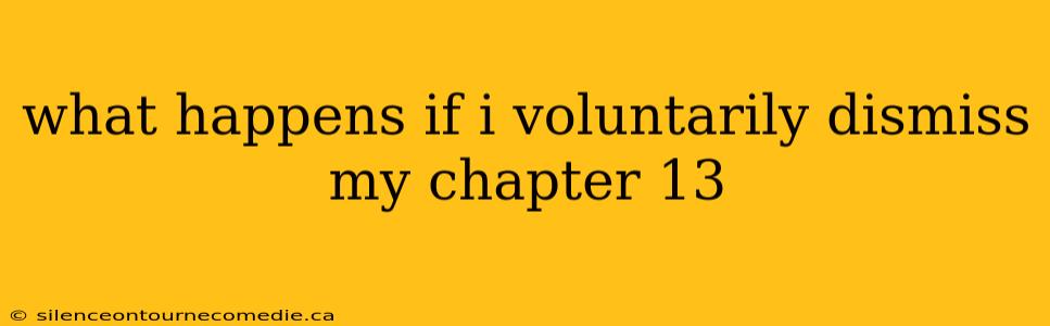 what happens if i voluntarily dismiss my chapter 13
