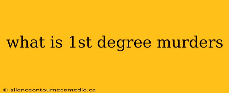 what is 1st degree murders