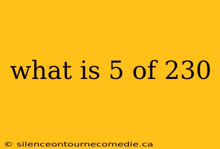 what is 5 of 230