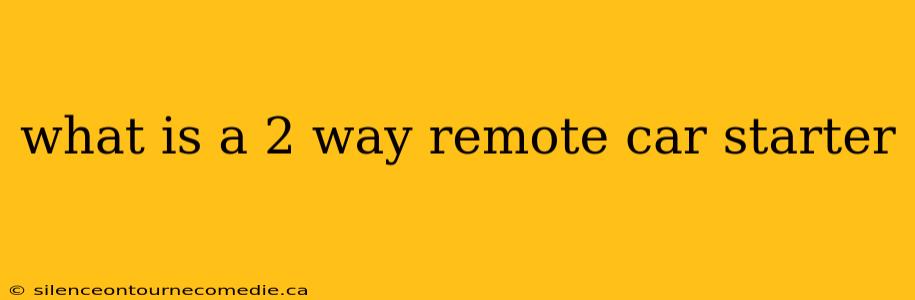 what is a 2 way remote car starter