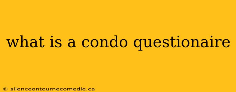 what is a condo questionaire