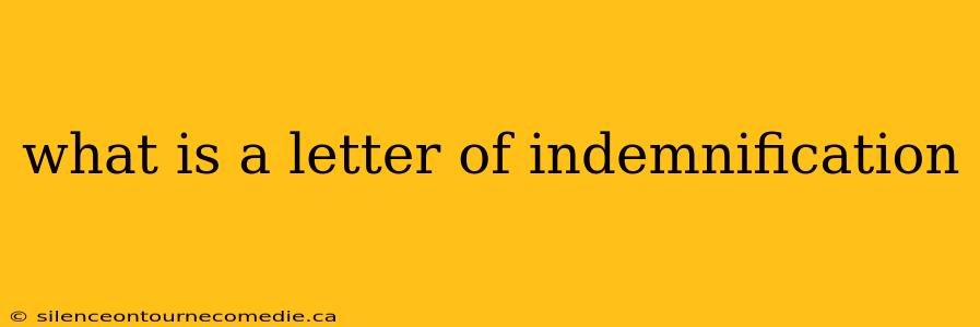 what is a letter of indemnification