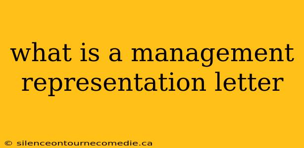 what is a management representation letter